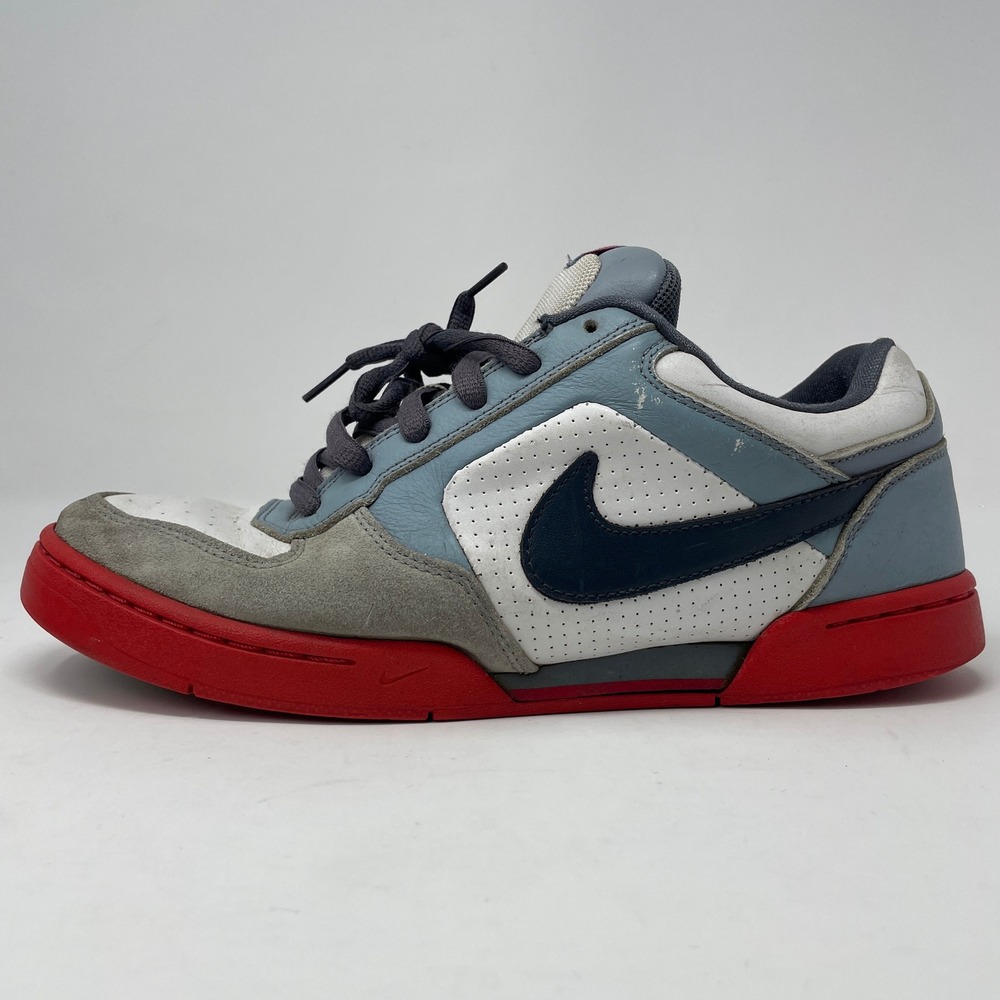 VTG OG Nike SB Zoom Air Regime Skate Shoes Grey Red Sneakers 314067 2006 Sz 11